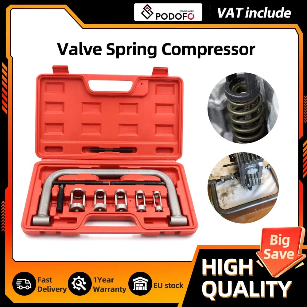 Podofo Valve Spring Compressor C-Clamp Tool Set, Engine Valve Removal & Installation Tool for Auto Car Repair