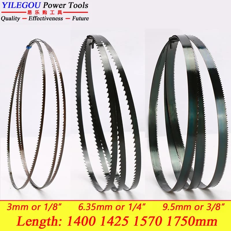 1400 1425 1570 1750mm Band Saw Blades. 8" 9" 10 Bandsaw Blade Cutting Wood, Soft Metal. 3, 6.35, 9.5mm Saw Blade Cutting Curve.