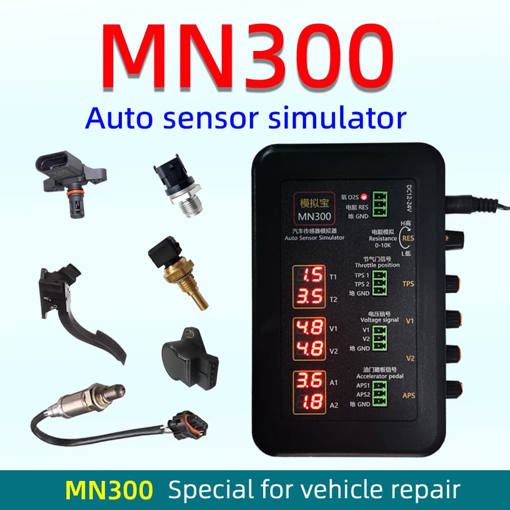 Update! MN300 Auto Sensor Simulator Automotive Tester Car Rail Oxygen Oil Pressure Flow Sensor Signal Generator