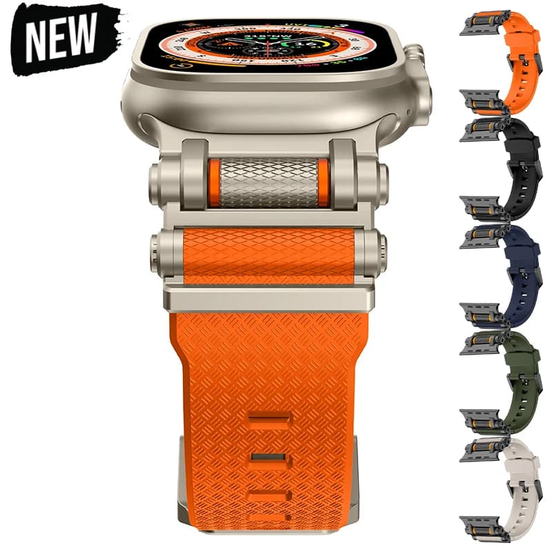 Sports Rubber Band for Apple Watch Ultra 3 2 49mm 46mm 45mm 44mm Strap for IWatch Series 11 10 9 8 7 SE 6 5 Luxury TPU Bracelet