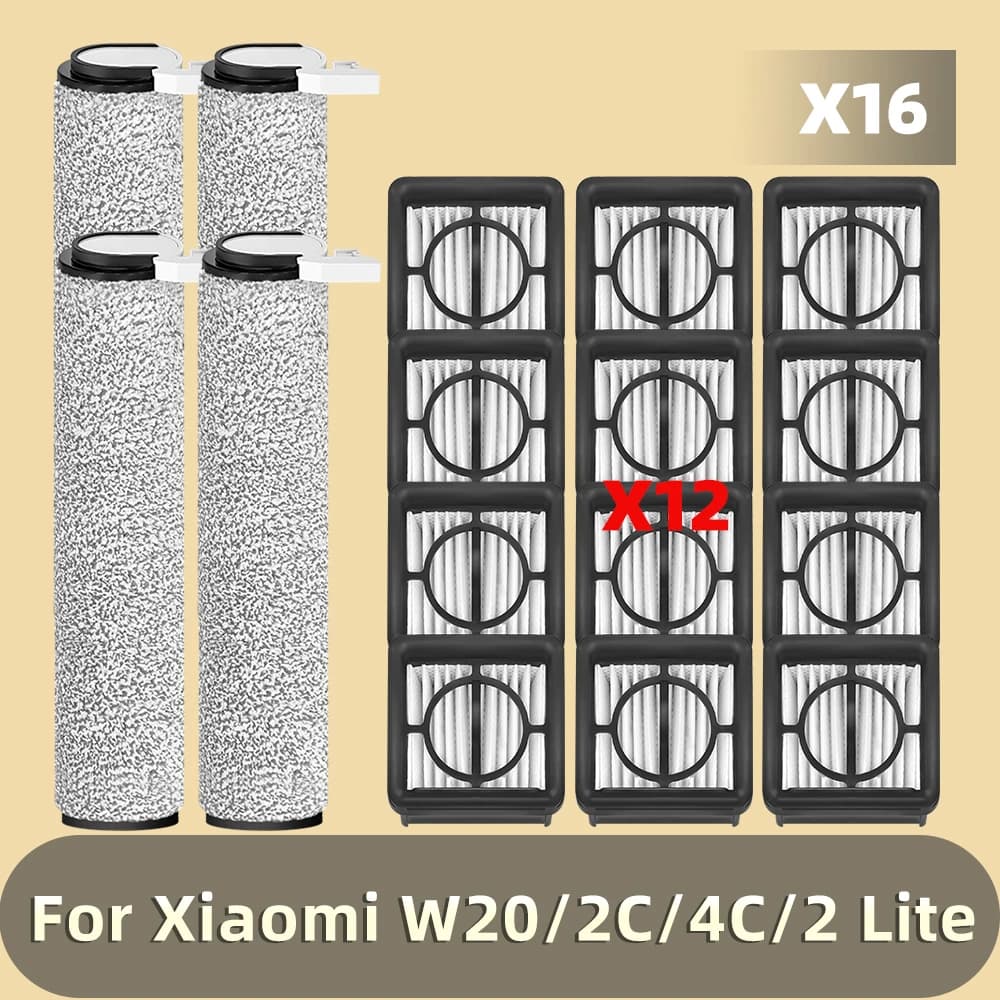 Fit For Xiaomi Truclean W20 / 2C / 4C / 2 Lite Wet-Dry Vacuum Roller Brushbar Brush Filter Hepa Parts Accessories Replacement