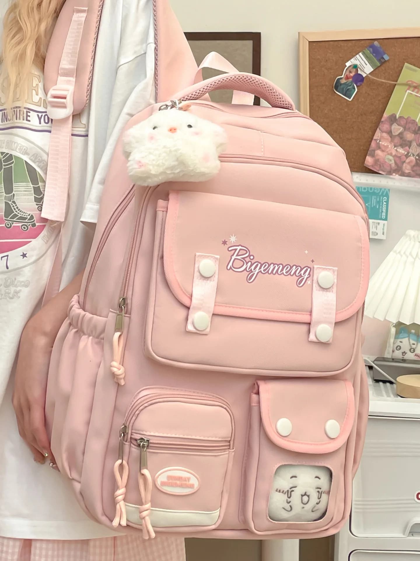 2026 cute student Backpack schoolbag For High School And Primary School Student Campus Versatile Backpack with doll