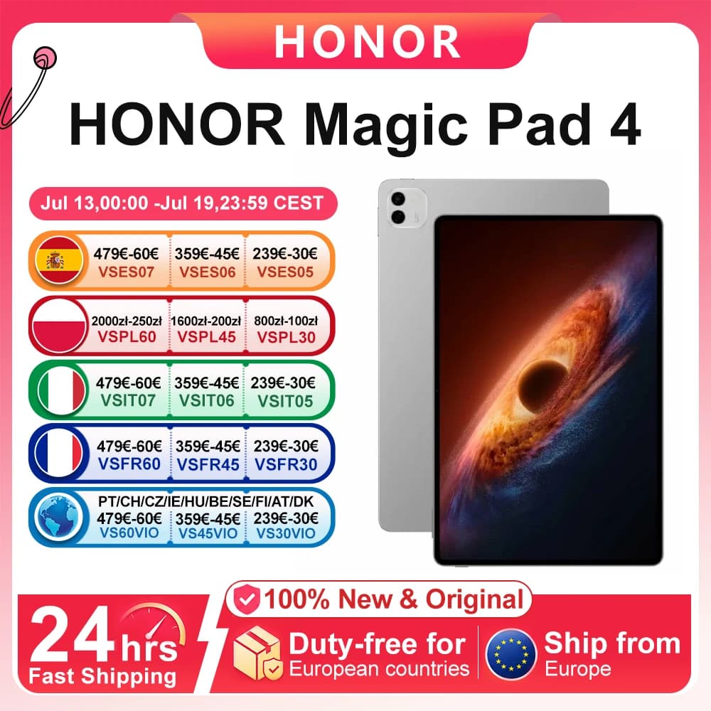 Honor Magicpad4 Tablet 10100Mah Battery 165Hz Snapdragon 8 Gen5 12.3-Inch Oled Screen 2400 Nit Brightness Wi-Fi7 Bluetooth 6.0