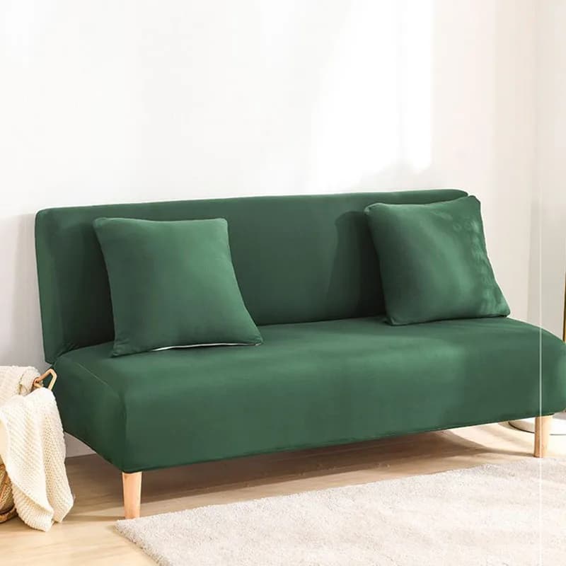 Stretch Solid Color Sofa Cover Without Armrests High Elasticity Anti-Scratch Couch Slipcover Four Season Pet Friendly Dust Cover