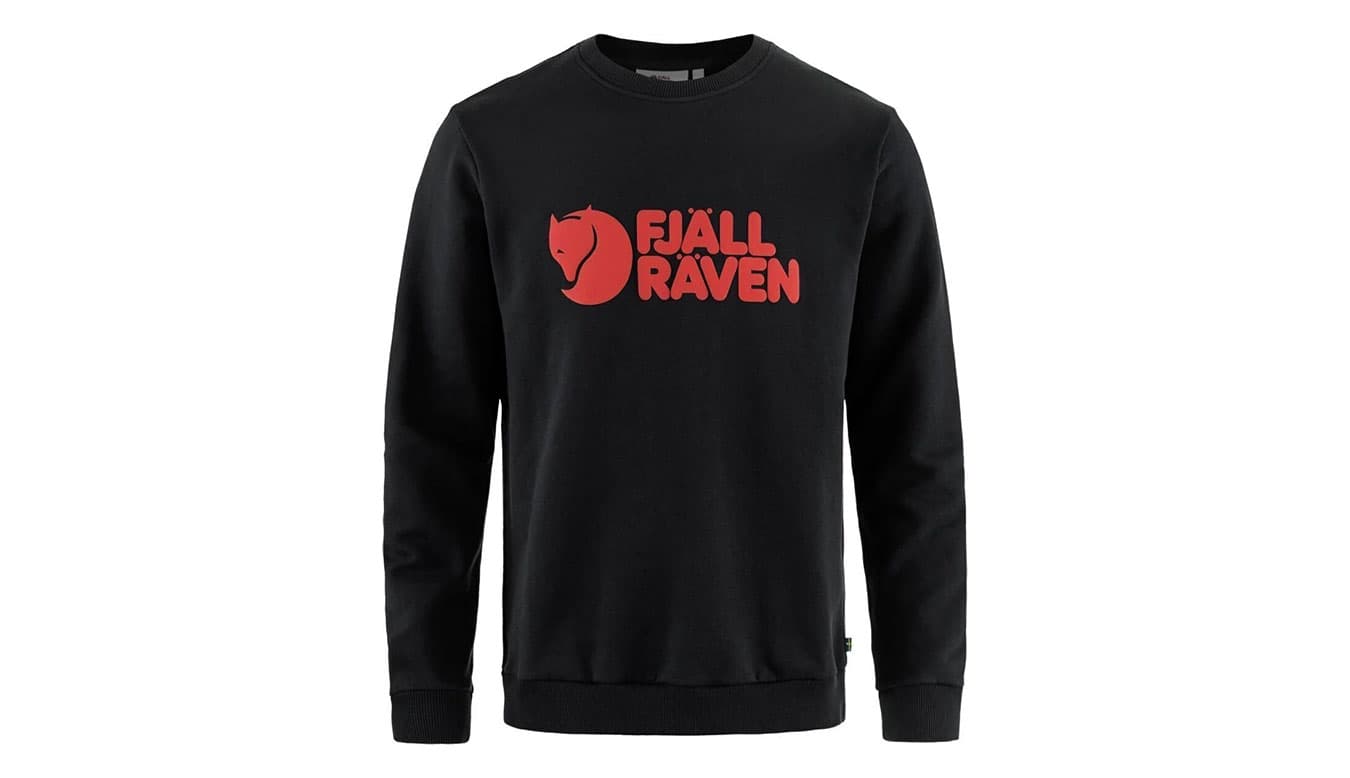 Fjällräven Logo Sweater M Black Miehet - Hupparit ja collegepaidat Fjällräven - Musta - F84142-550-L - Size: L