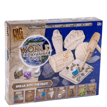 Dig Team 8-in-1 Around the World Excavation Kit