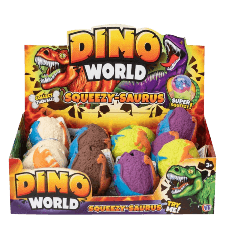 Dino World Squeezy Saurus Squishy Dinosaur Toy - Assorted