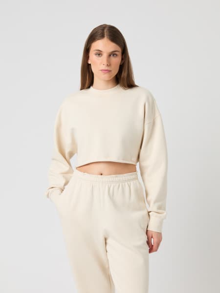 Björn Borg Studio Oversized Cropped Sweatshirt White, L