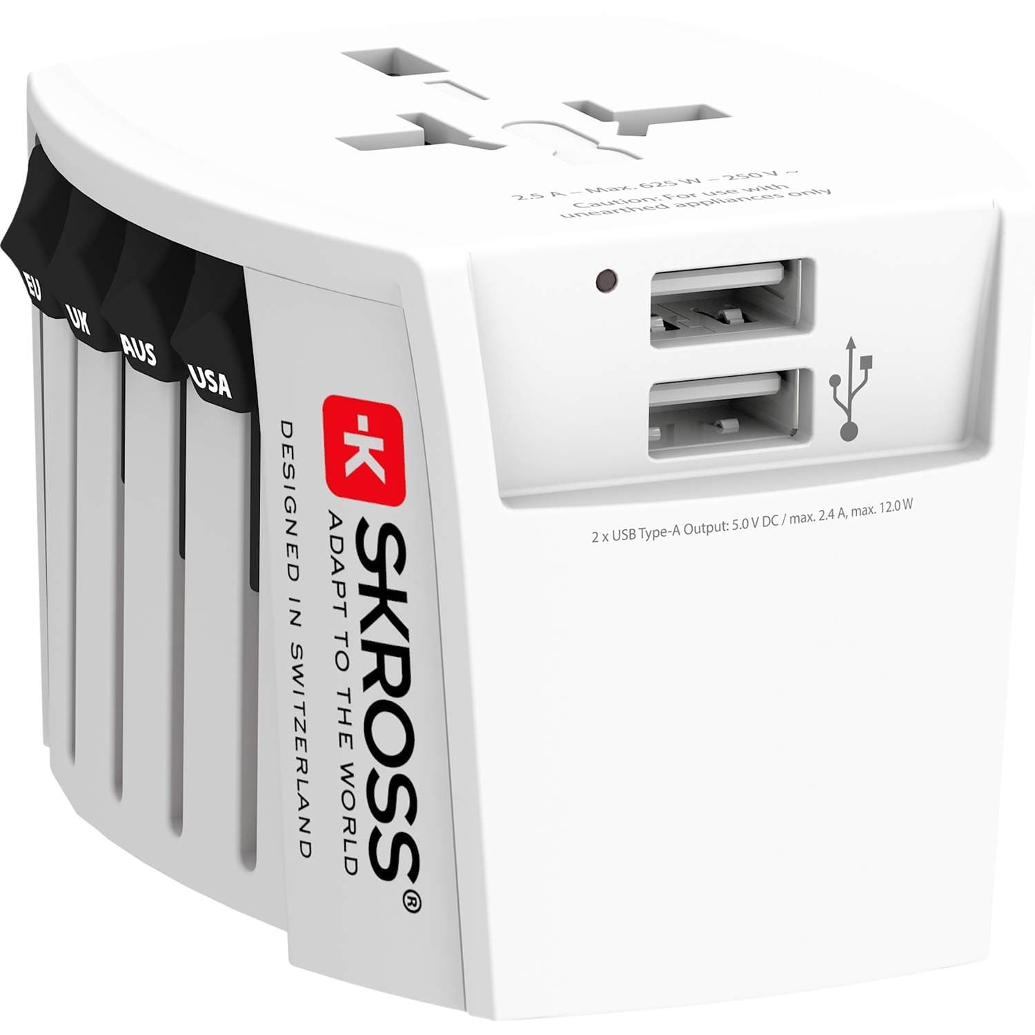 Maailmanmatkasovitin MUV USB 12W Maadoittamaton