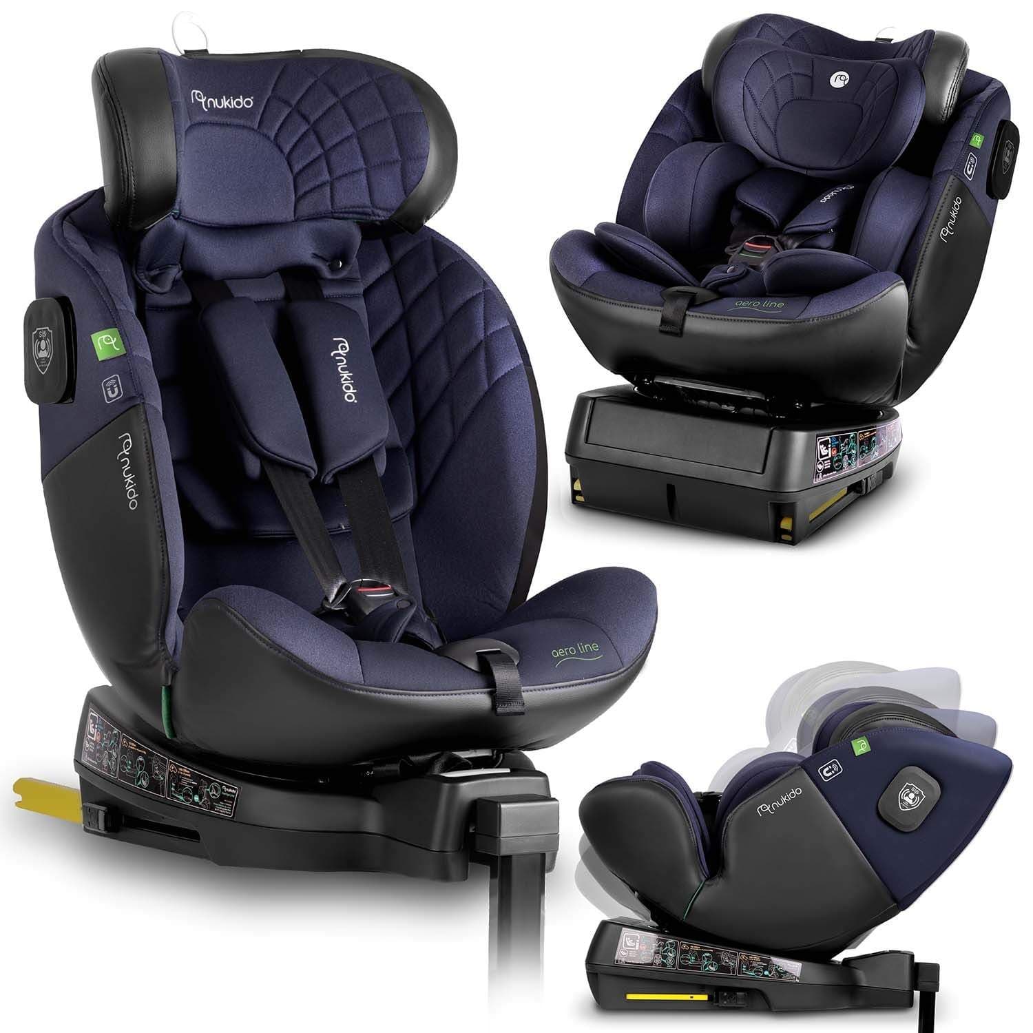 Nukido Aero Line turvaistuin musta/laivastonsininen 0-36kg ISOFIX
