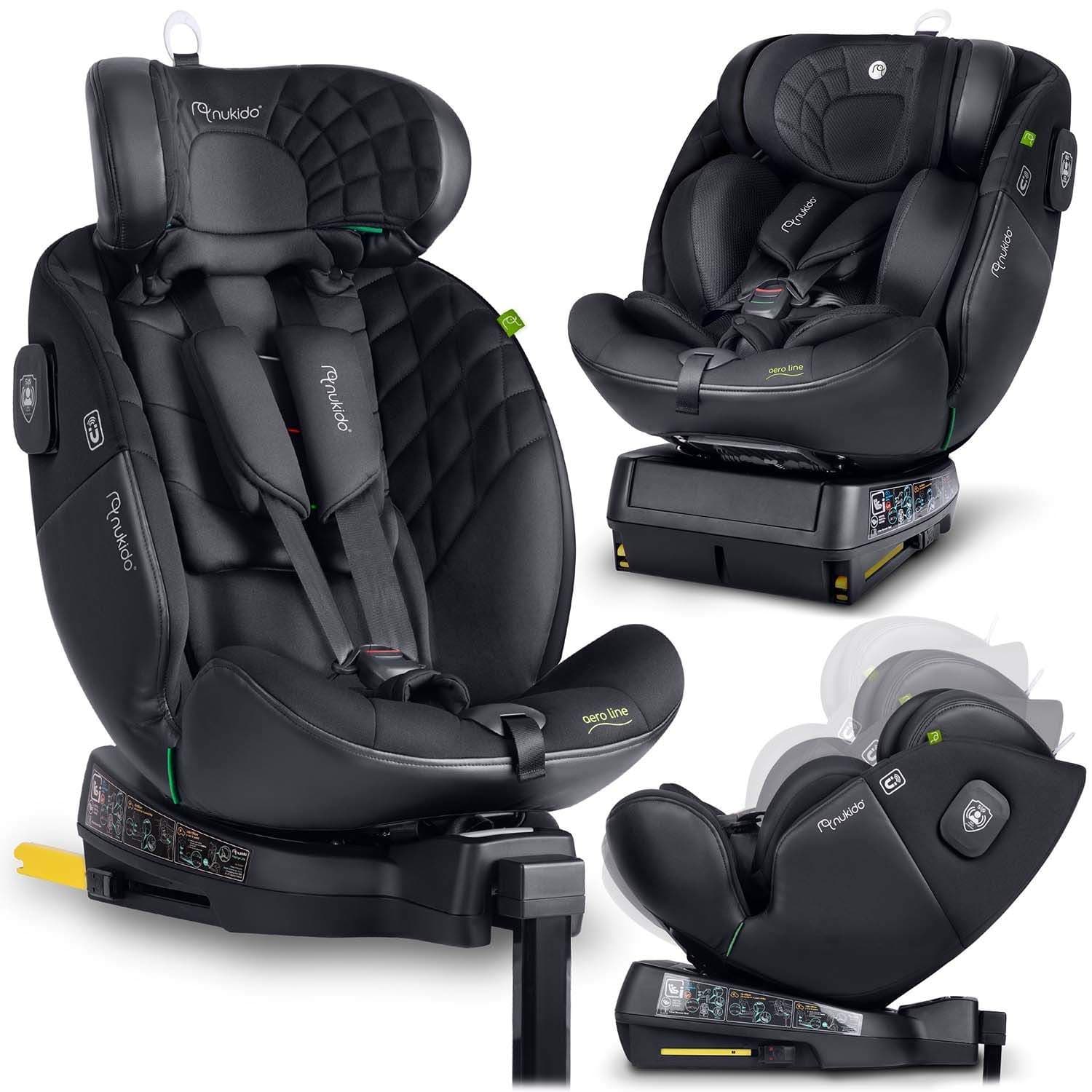 Nukido Aero Line turvaistuin musta 0-36kg ISOFIX