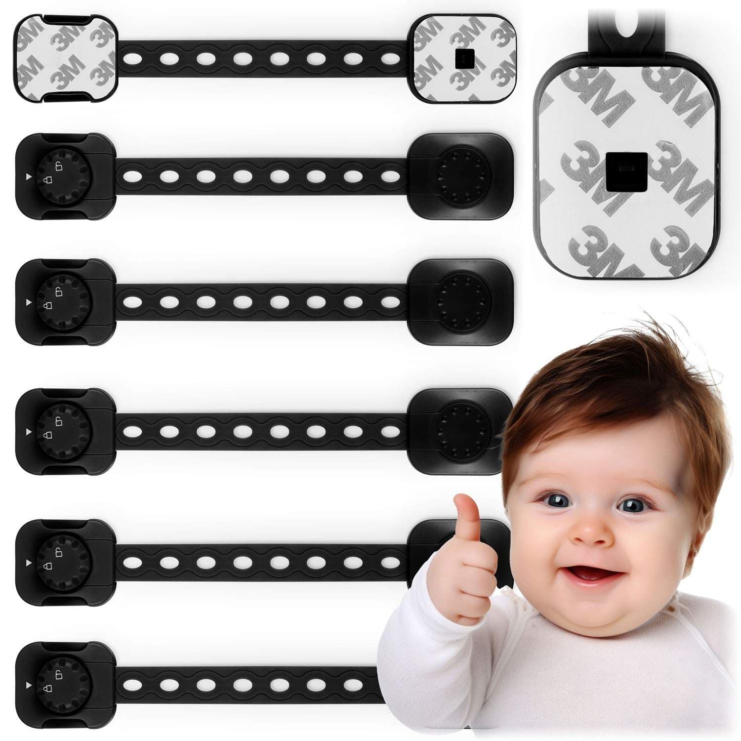Turvalukko kaappeihin Ricokids 798202, 6 kpl, musta