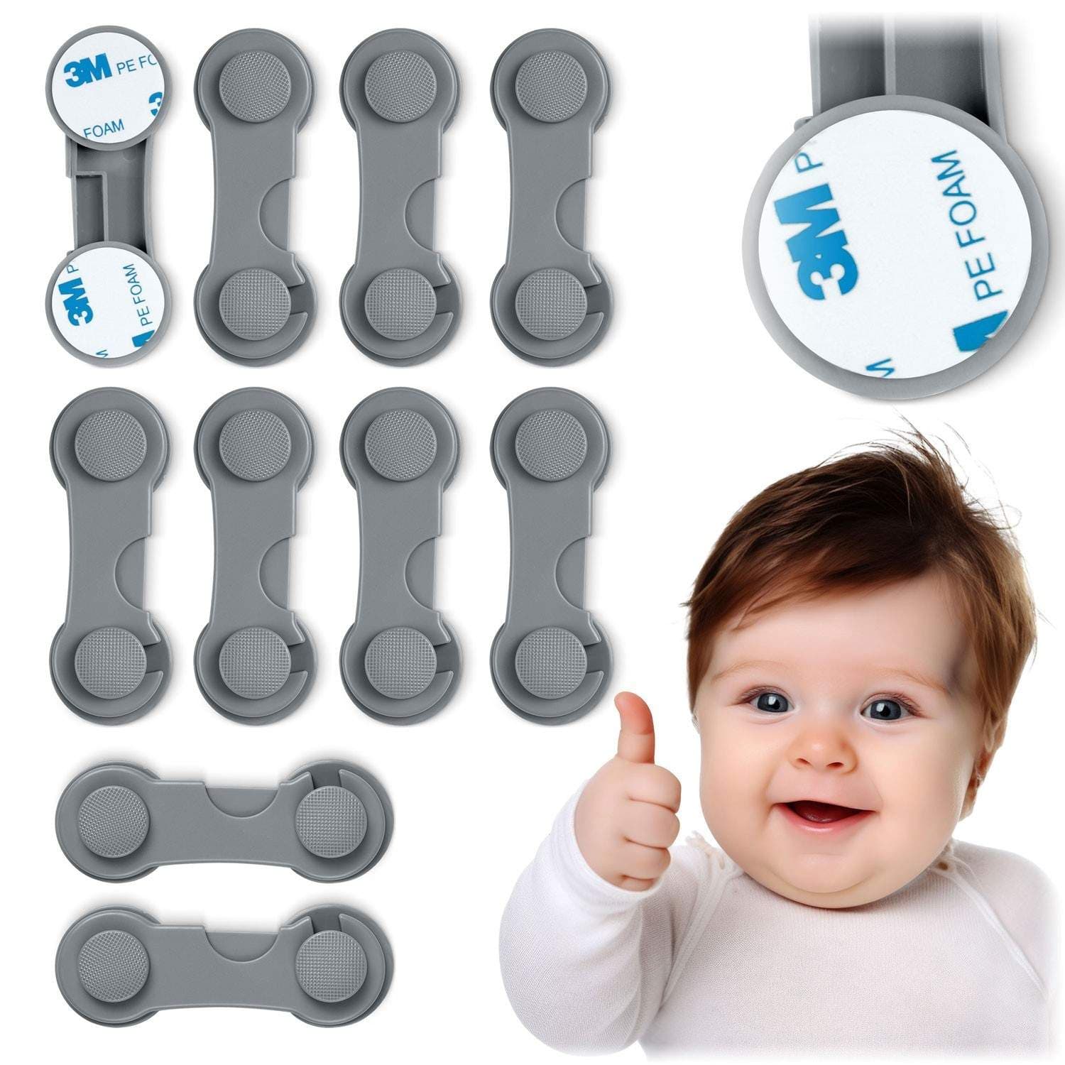 Lukkosuojat kaappeihin Ricokids 798301, 10 kpl, harmaa
