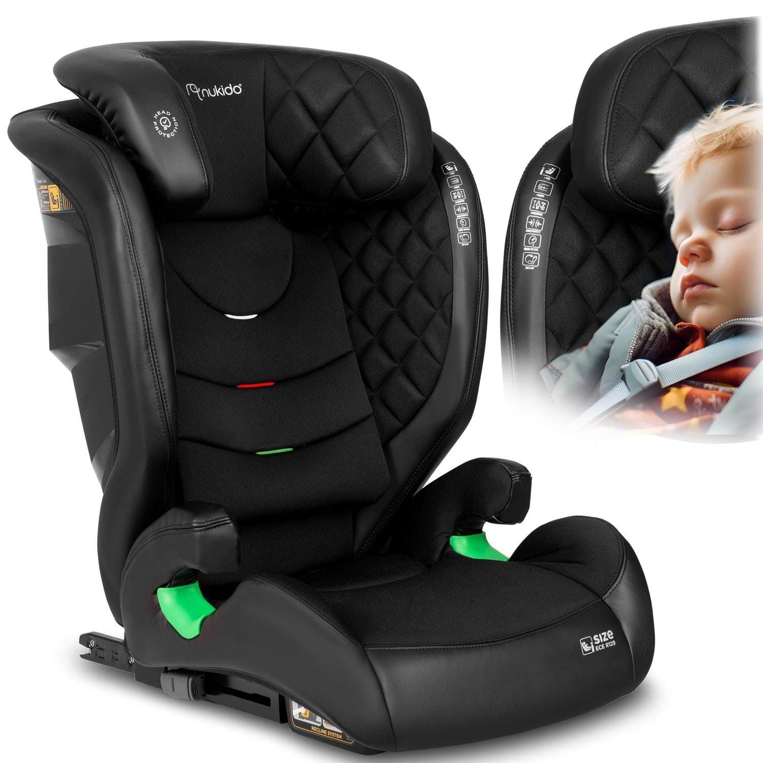 Turvaistuin Nukido Louis musta 15-36 kg ISOFIX