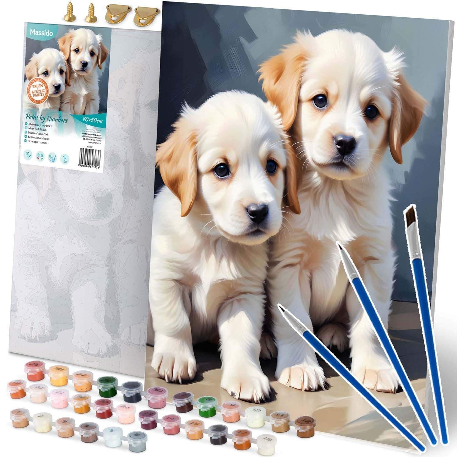 Maalaus numeroilla 40x50 cm Massido Puppies