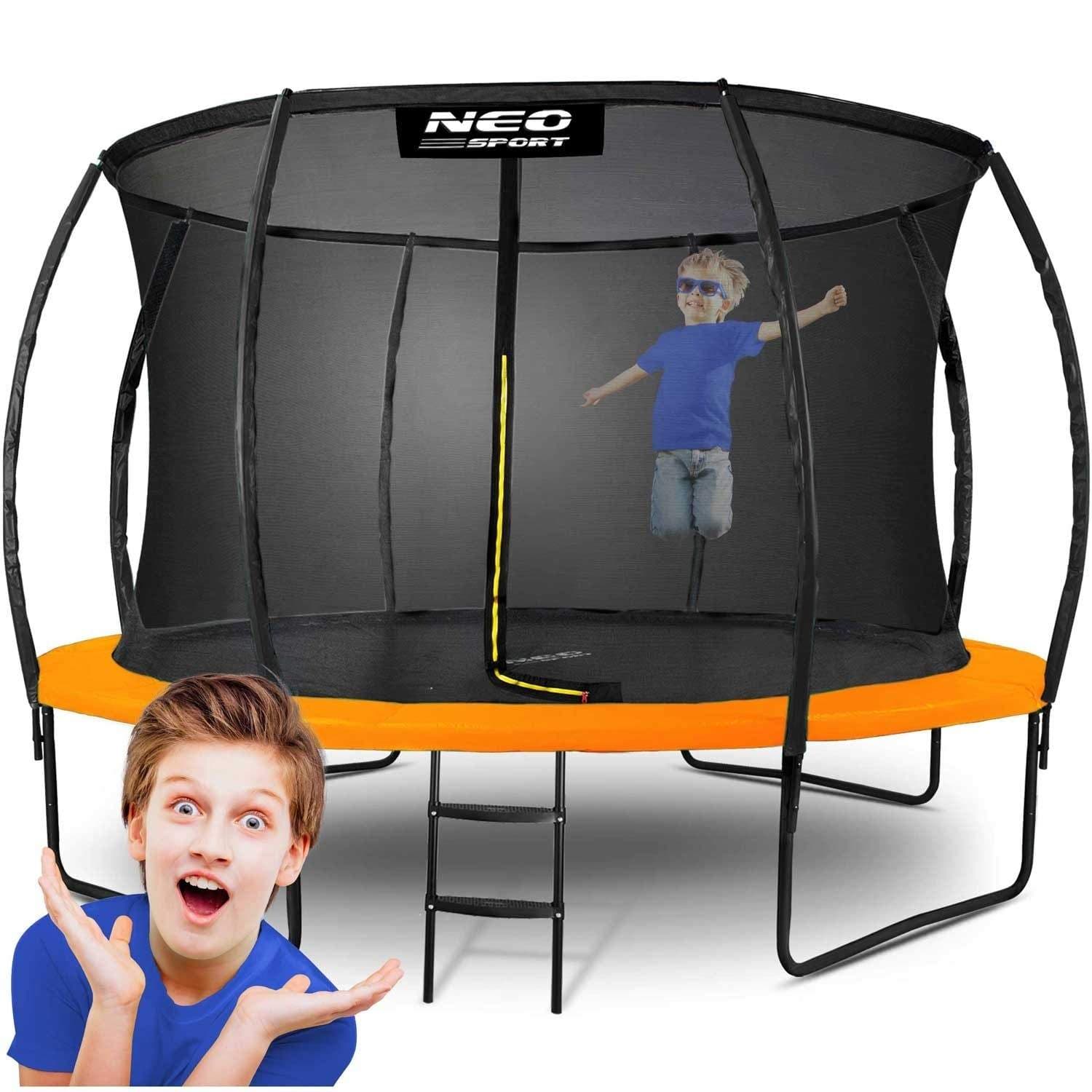 Profiloitu puutarhatrampoliini 12ft/374cm Neo-Sport sisäverkolla