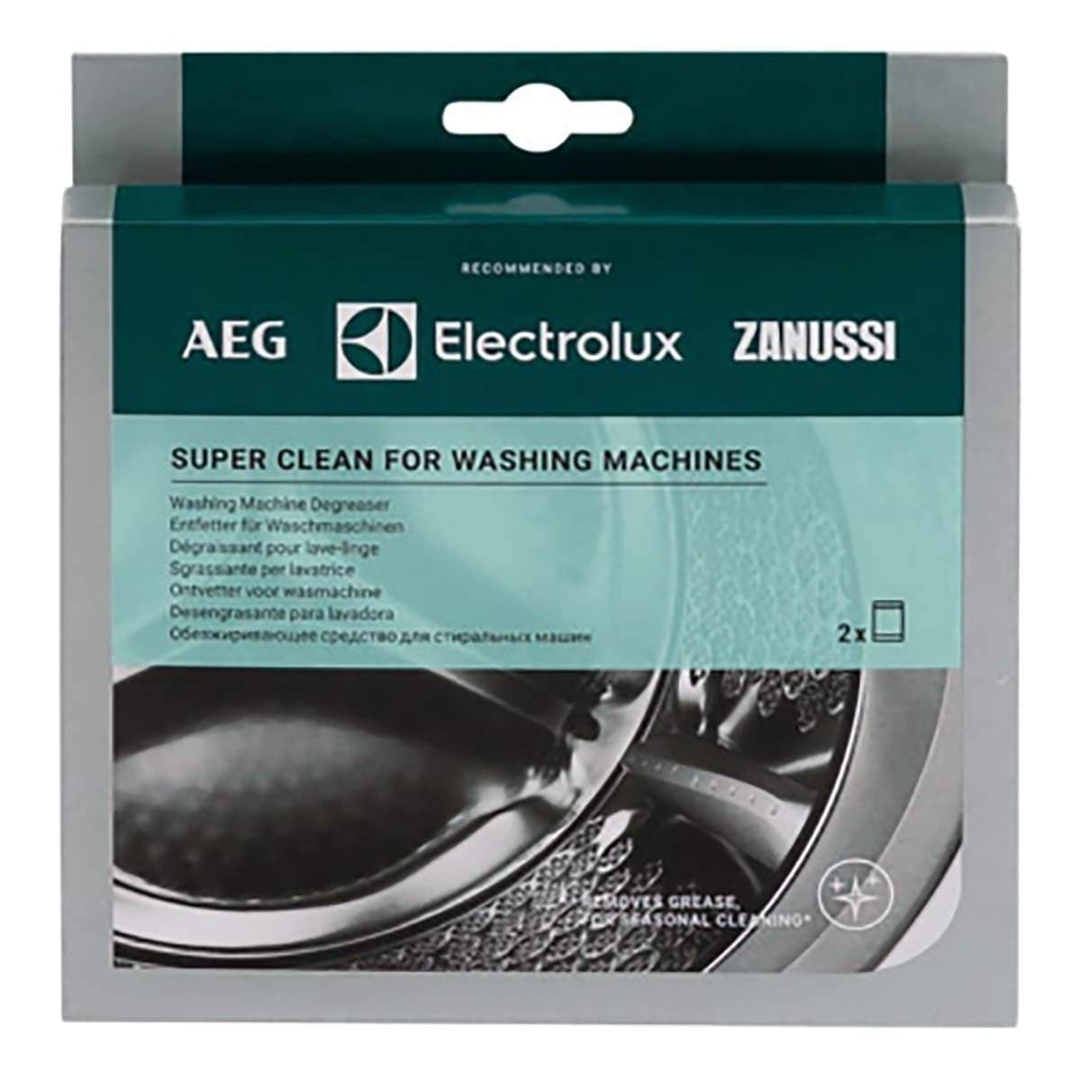 M2WCP050 Super Clean rasvanpoistoaine pesukoneille - 2 pussia