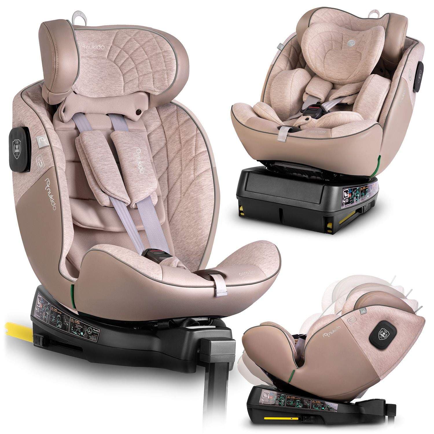 Nukido Aero Line Beige turvaistuin 0-36kg ISOFIX