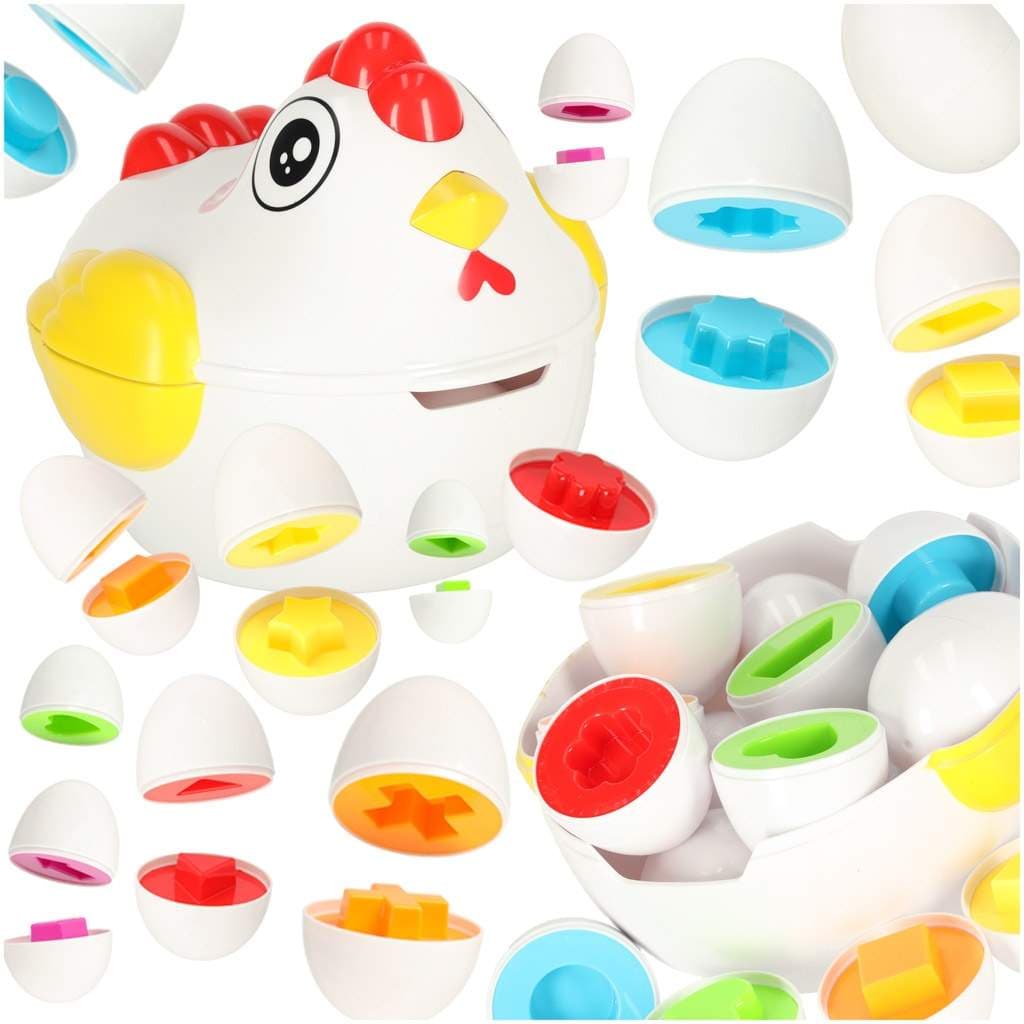 Puzzle estää munat montessori muotoilee kanaa