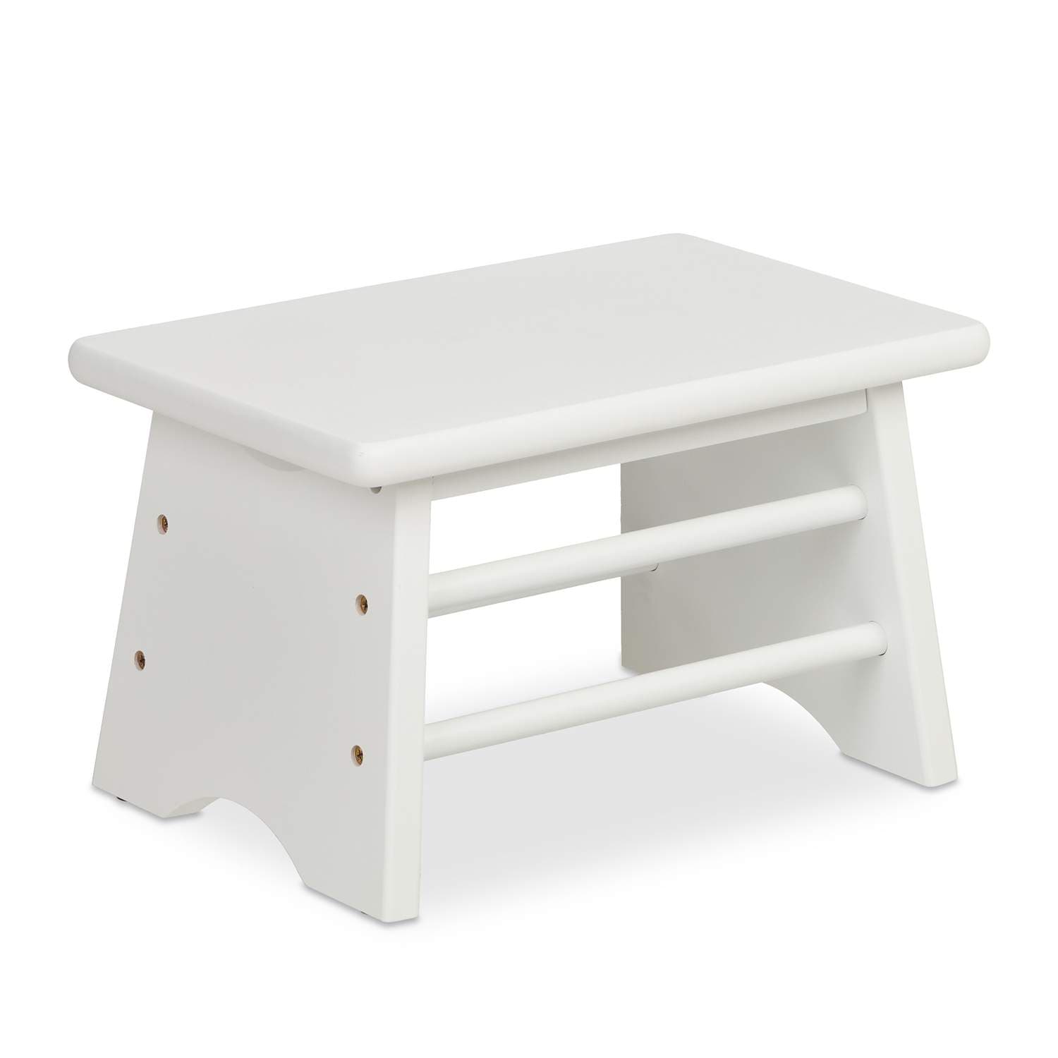 Valkoinen Bamboo Footstool – tukeva kotiapulainen