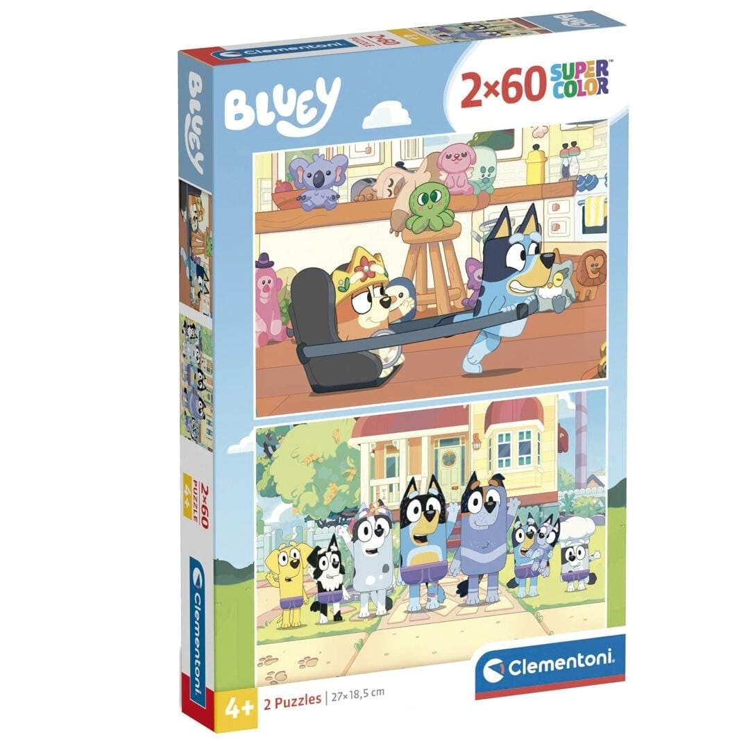 Bluey Puzzle 2-pakkaus, 60 kpl, hauskaa lapsille