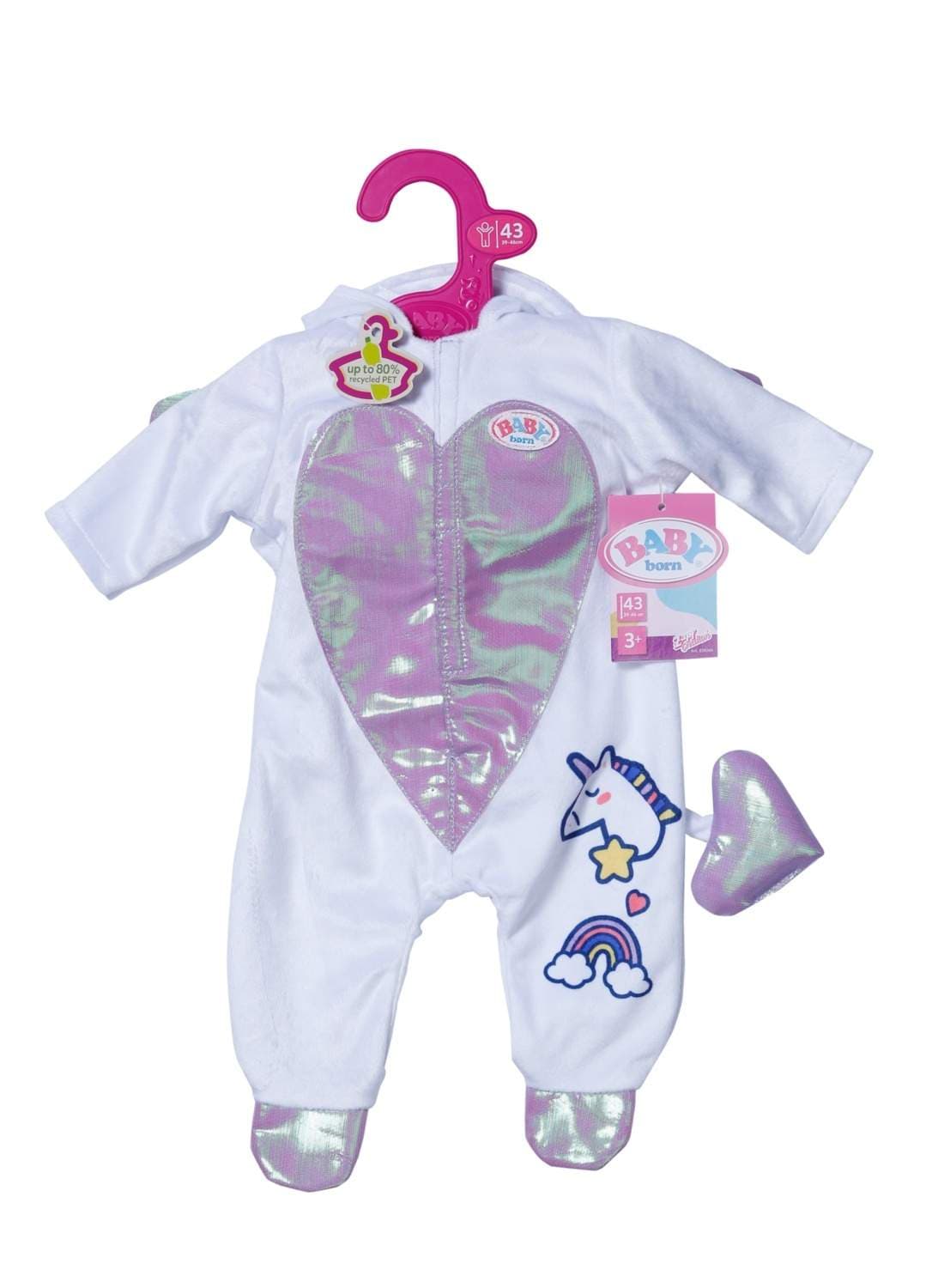 Unicorn Baby Onesie, 43 cm, pehmeä puuvillakangas