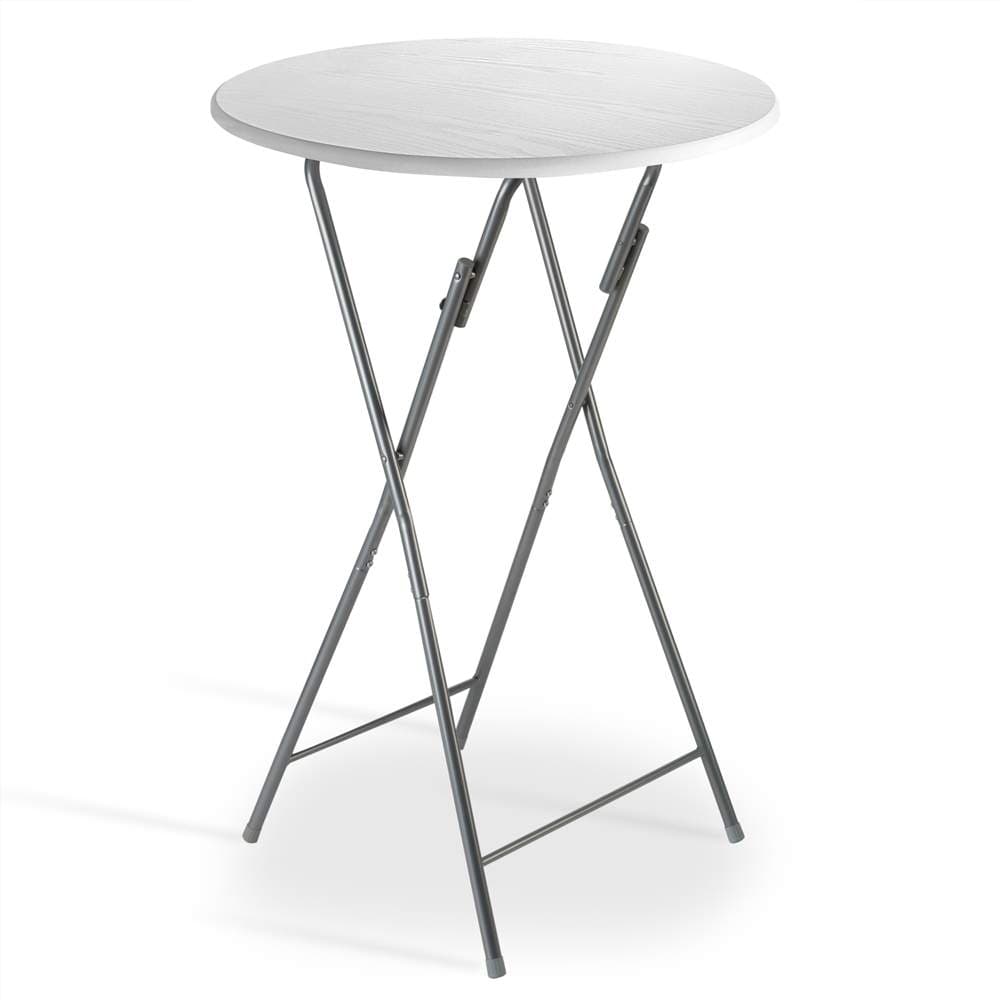 Kokoontaitettava valkoinen MDF-baaripöytä – 130x60cm, metallirunko