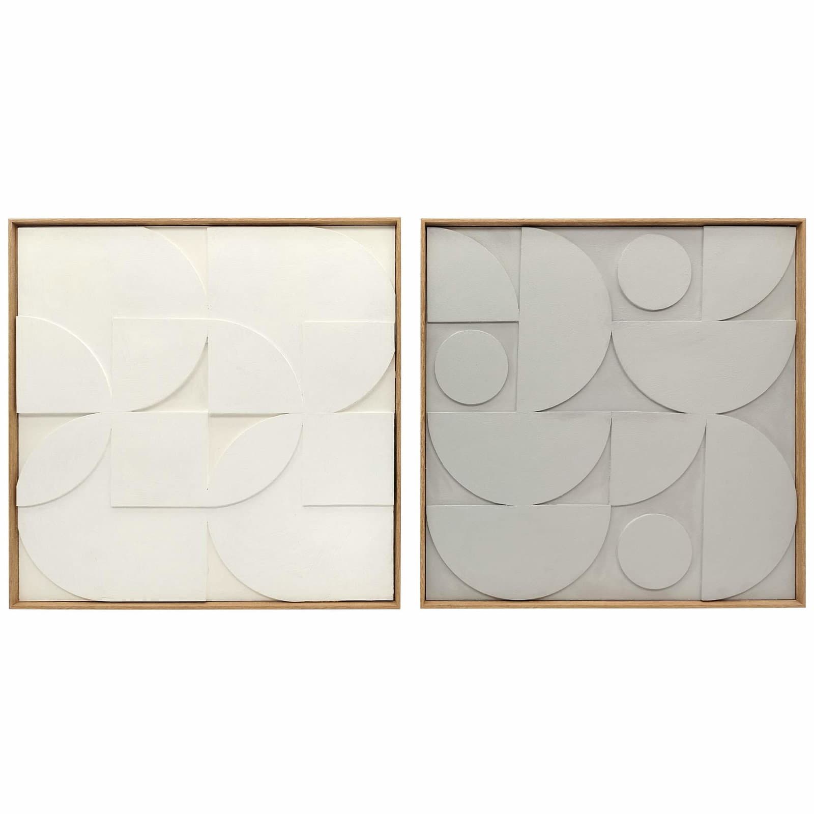 3D-geometrinen seinätaideteos – moderni valkoinen, 80 x 80 cm