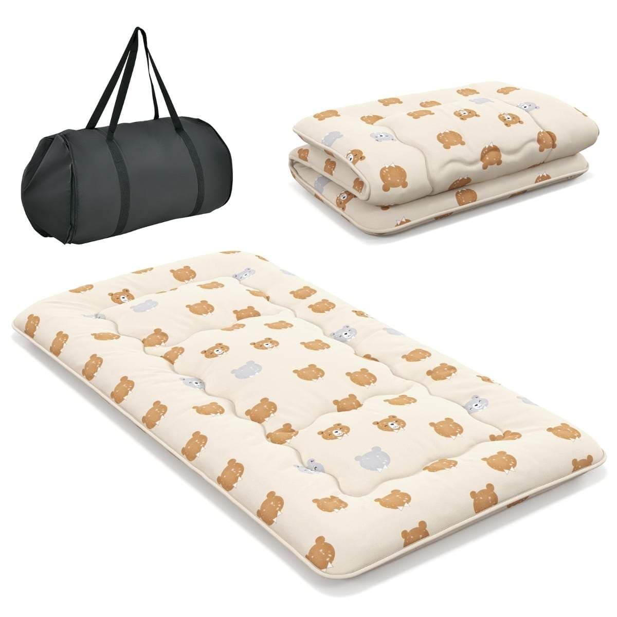 Japanilainen futon-patja – 90x200 cm, pestävä päällinen, kannettava