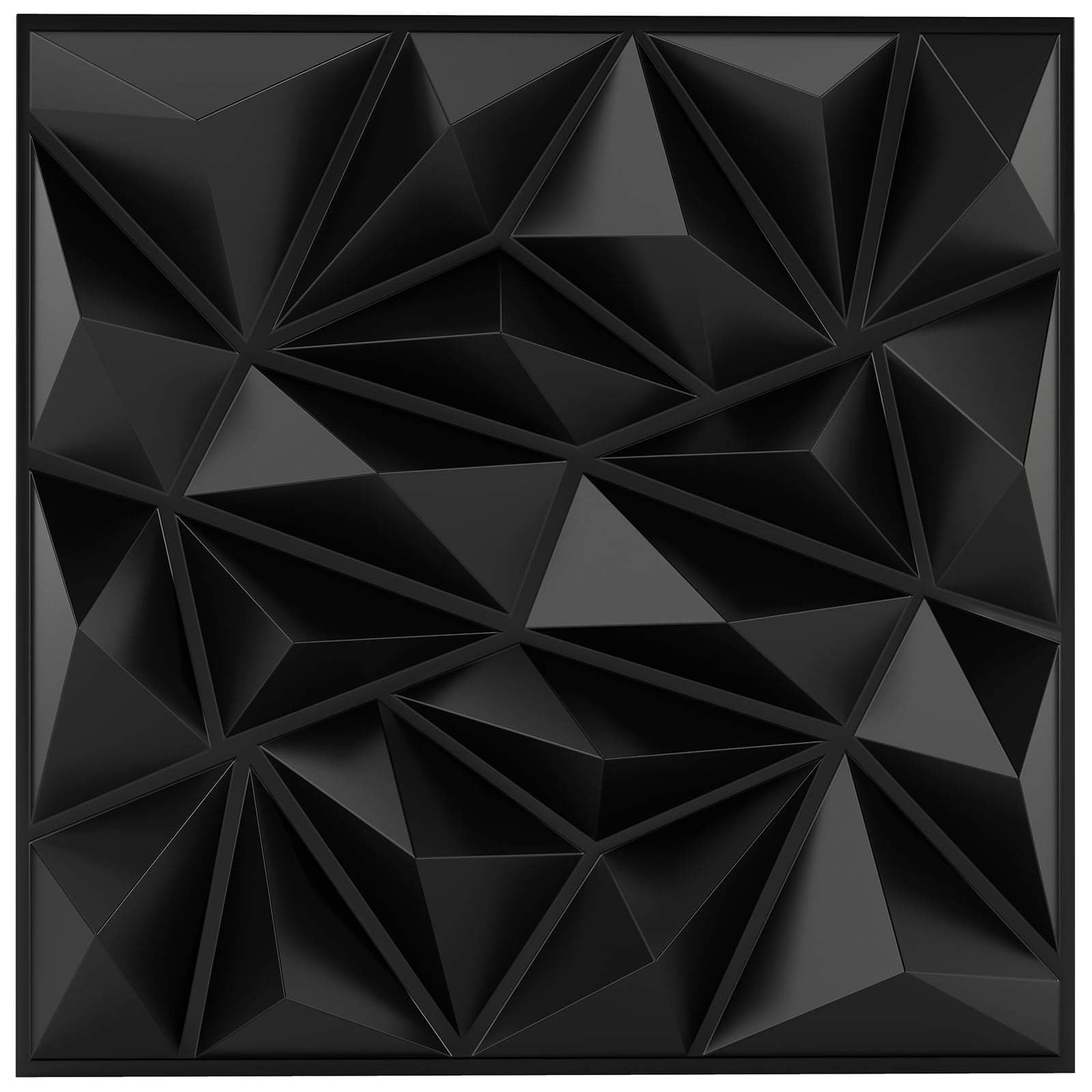 3D-seinäpaneelit, musta timanttikuvio, 50x50 cm, peitto 10 m²