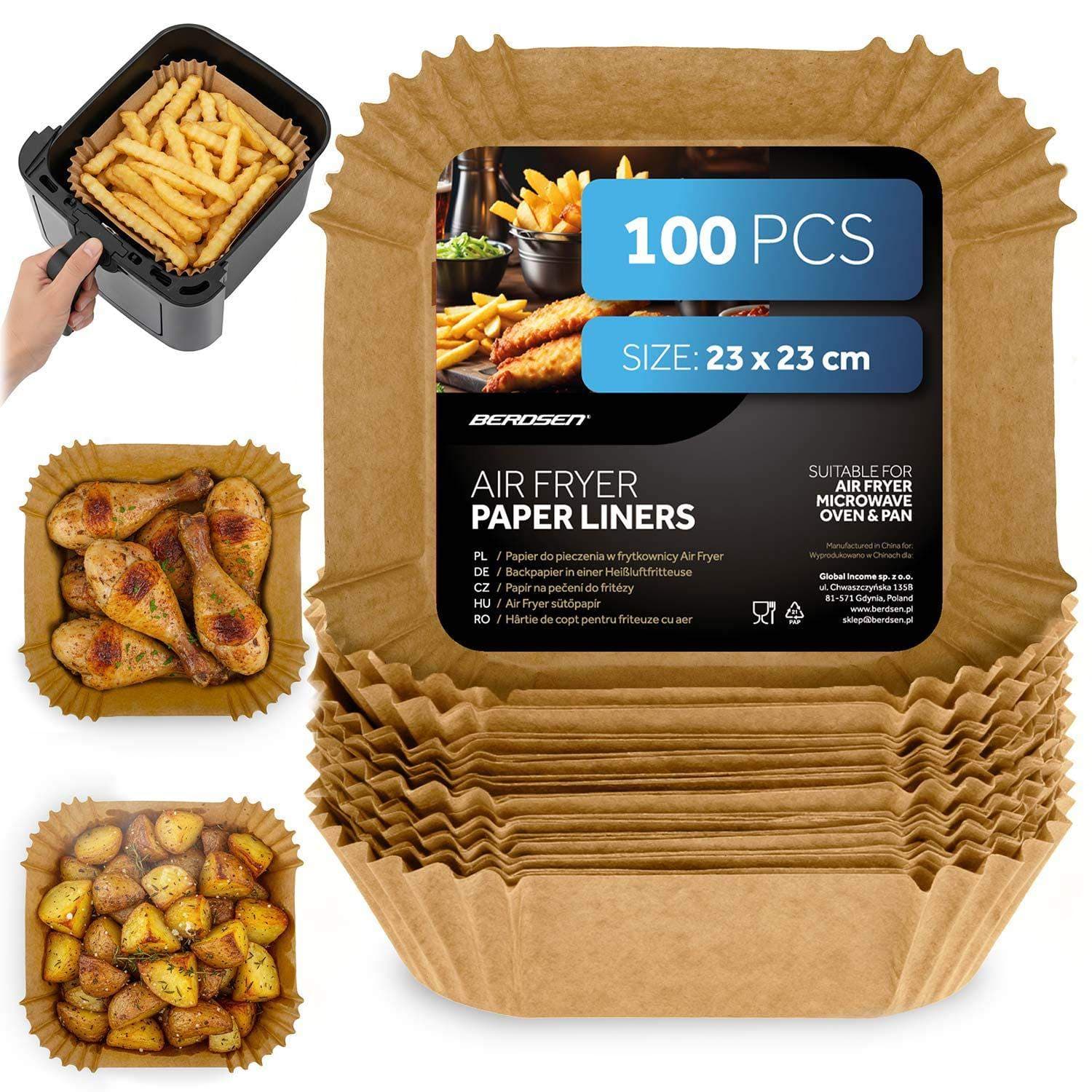 Ilmafriteerauskeittimen leivinpaperivuoat, 23 cm, 100 kpl