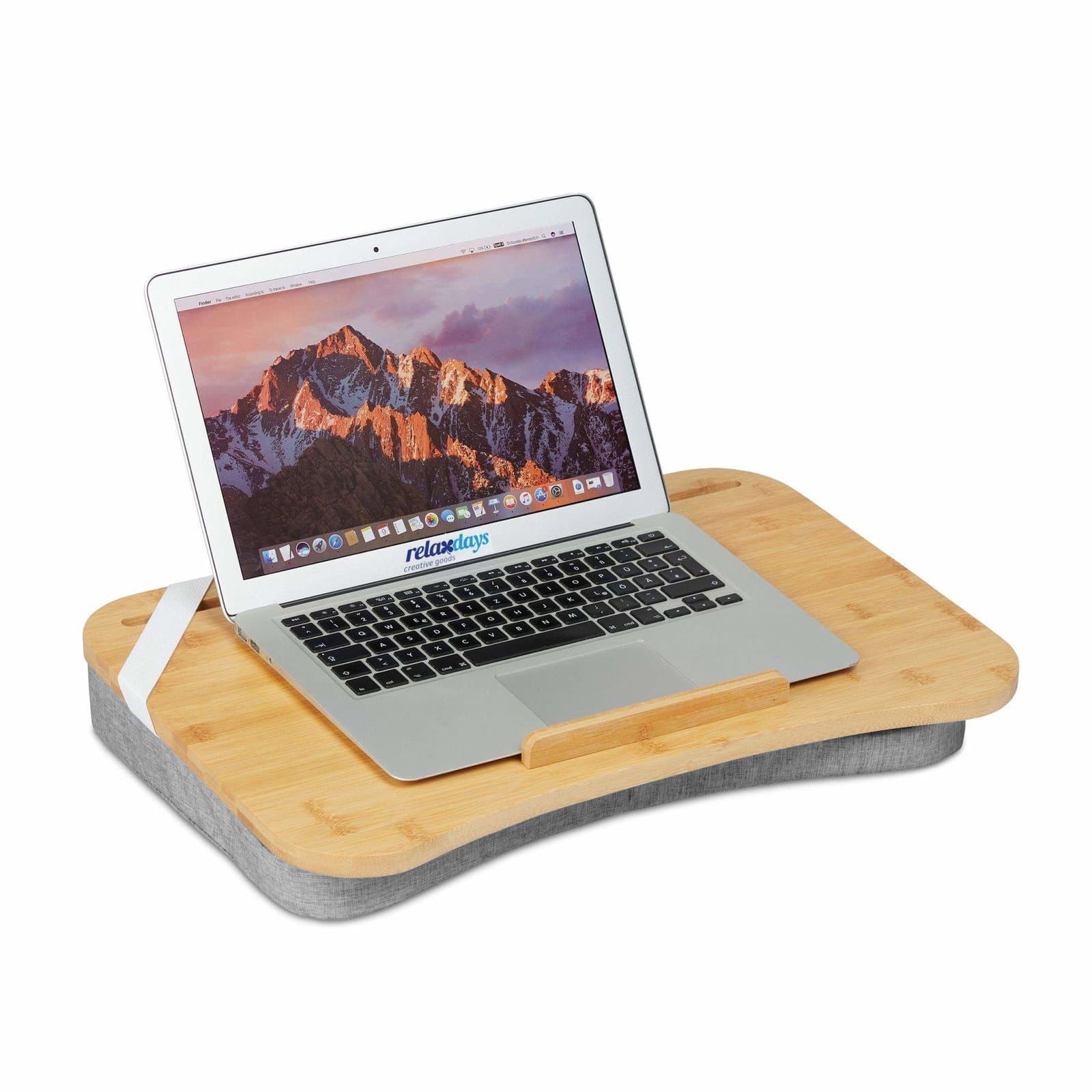 Harmaa Lapdesk bambutarjottimella
