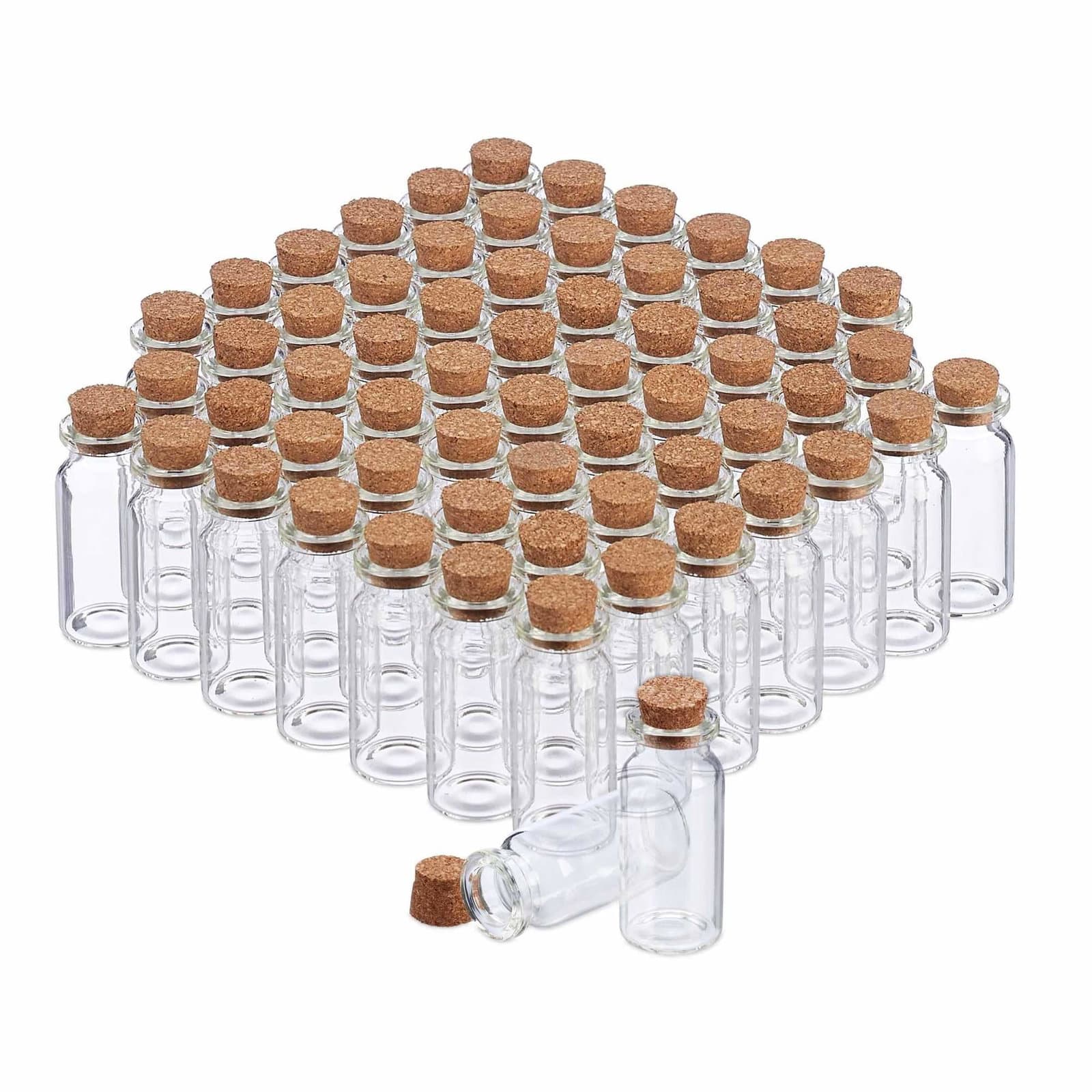Minilasipullot, korkkitulppa 60p Set