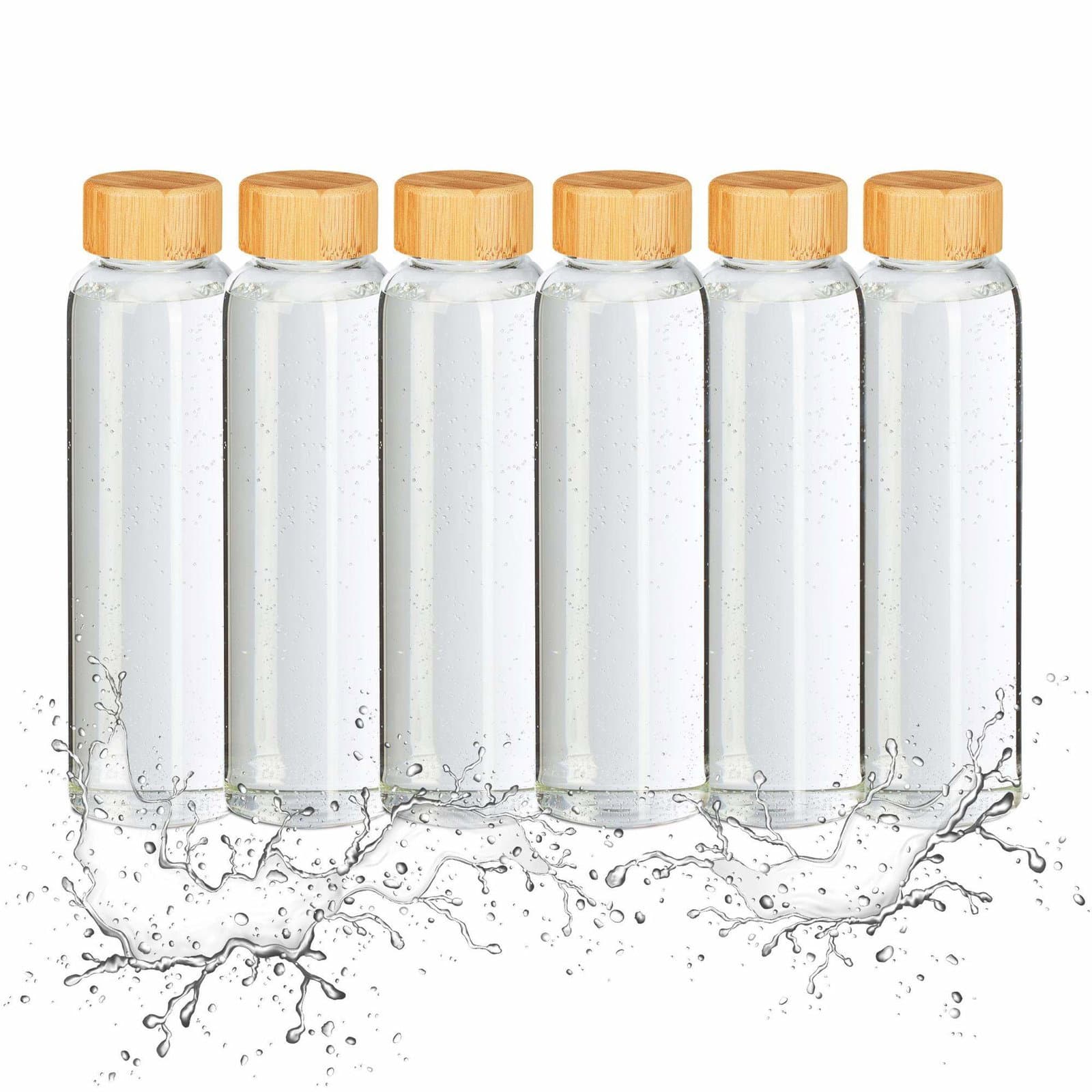 6x Bambukannen juomapullo 500 ml