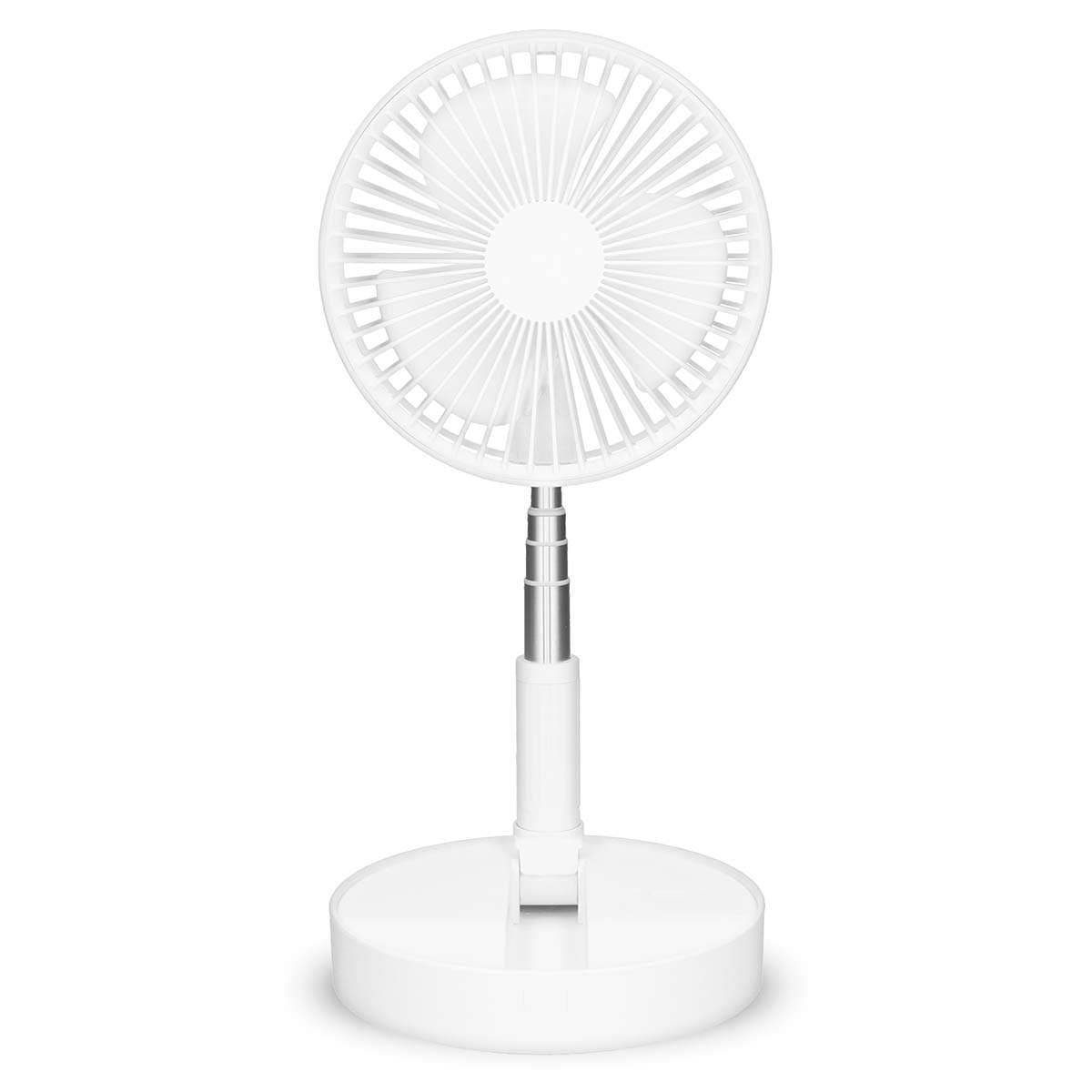 Kannettava ladattava tuuletin – 20 cm, 4 tilaa, valkoinen