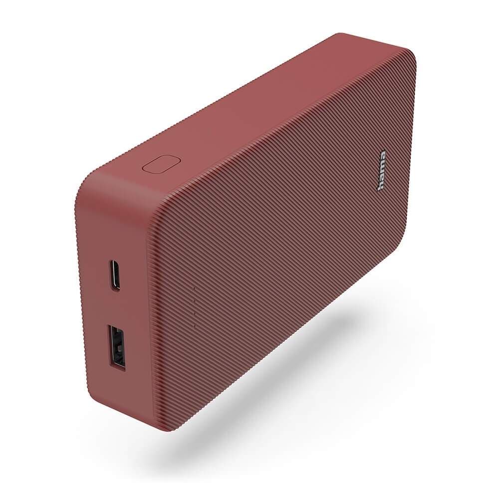 HAMA Powerbank Color 20 20000mAh USB-C+USB-A punainen