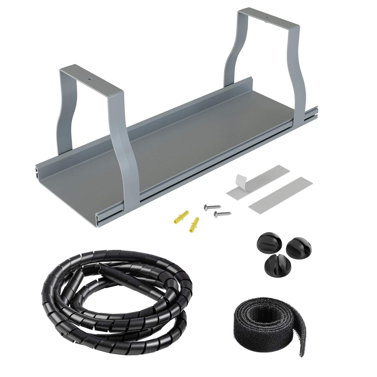 D-Line Desk Cable Organizer Kit Harmaa