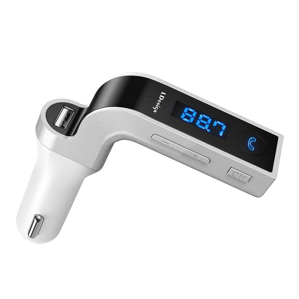 FM-lähetin Bluetooth Yhteydellä 4-in-1, Hopea