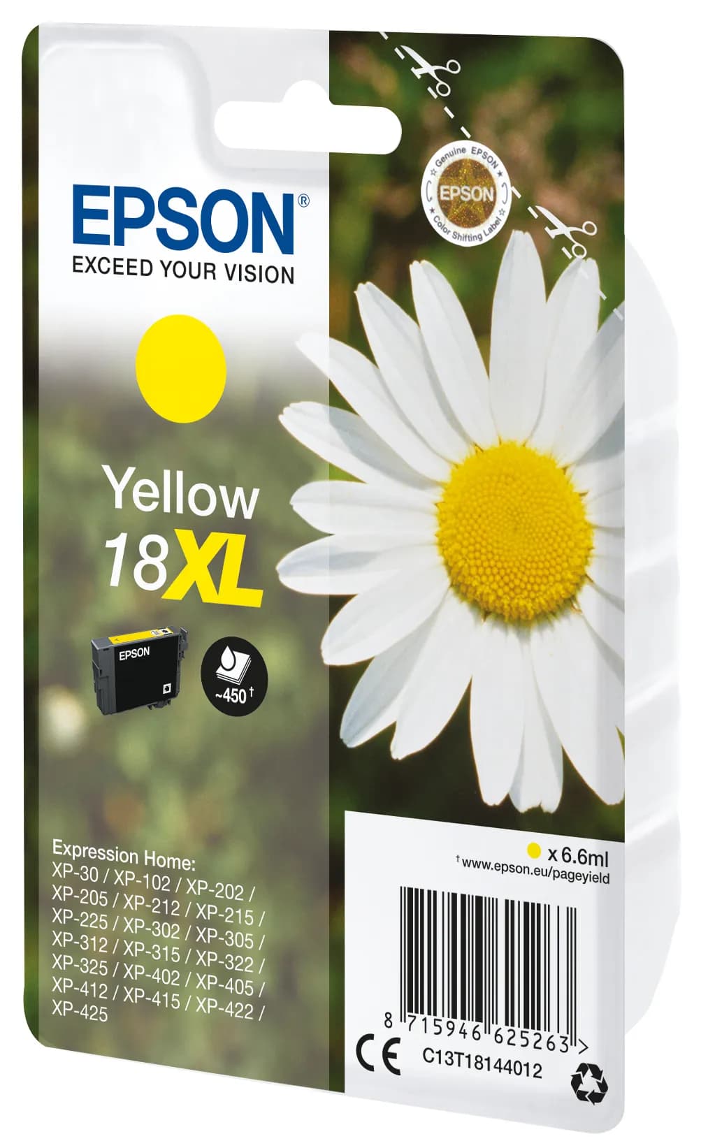 Epson 18XL-mustekasetti, 6.6 ml, keltainen