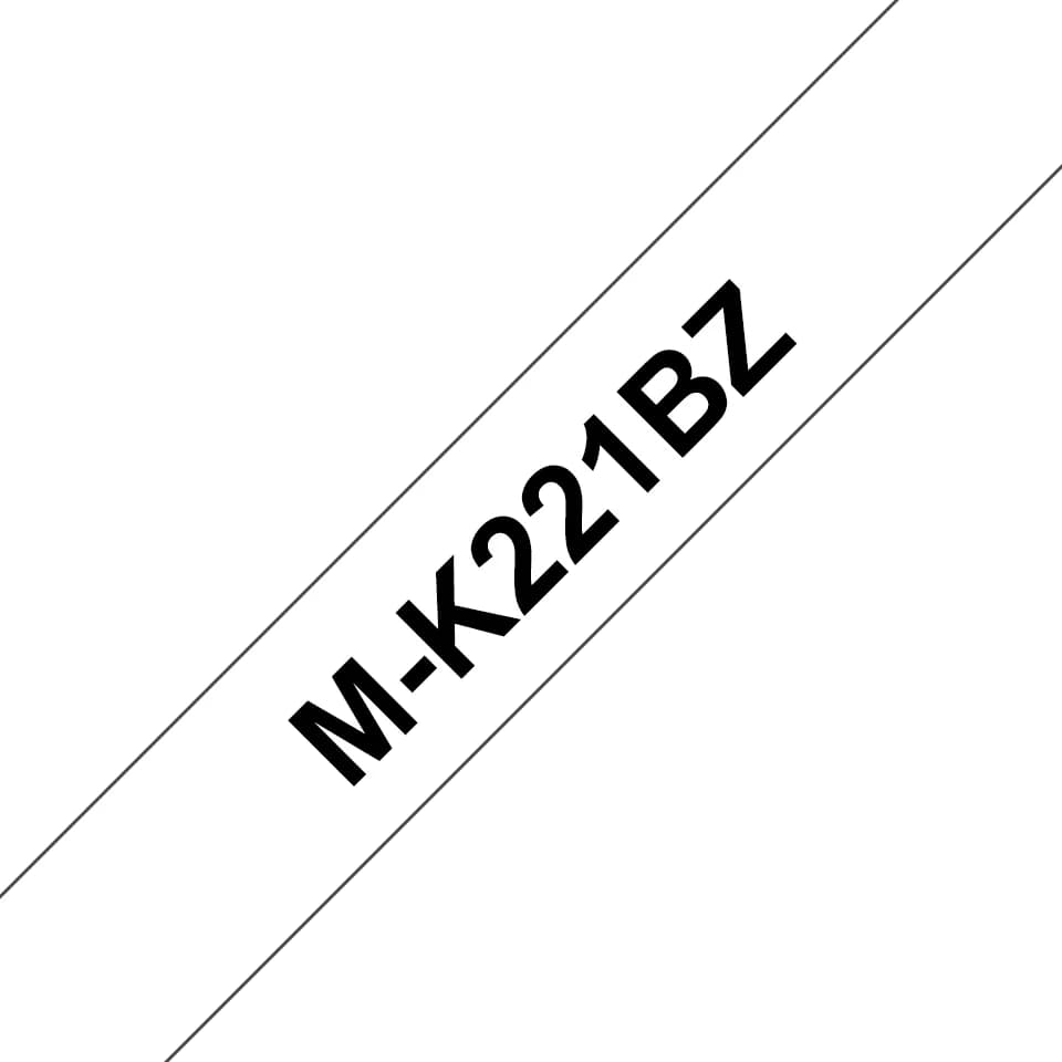 Brother MK221BZ - Musta valkoisella - Rulla (0,9 cm x 8 m) 1 rulla (rullat) etikettiteippi malleihin P-Touch PT-55, PT-65, PT-75, PT-80, PT-85, PT-90,