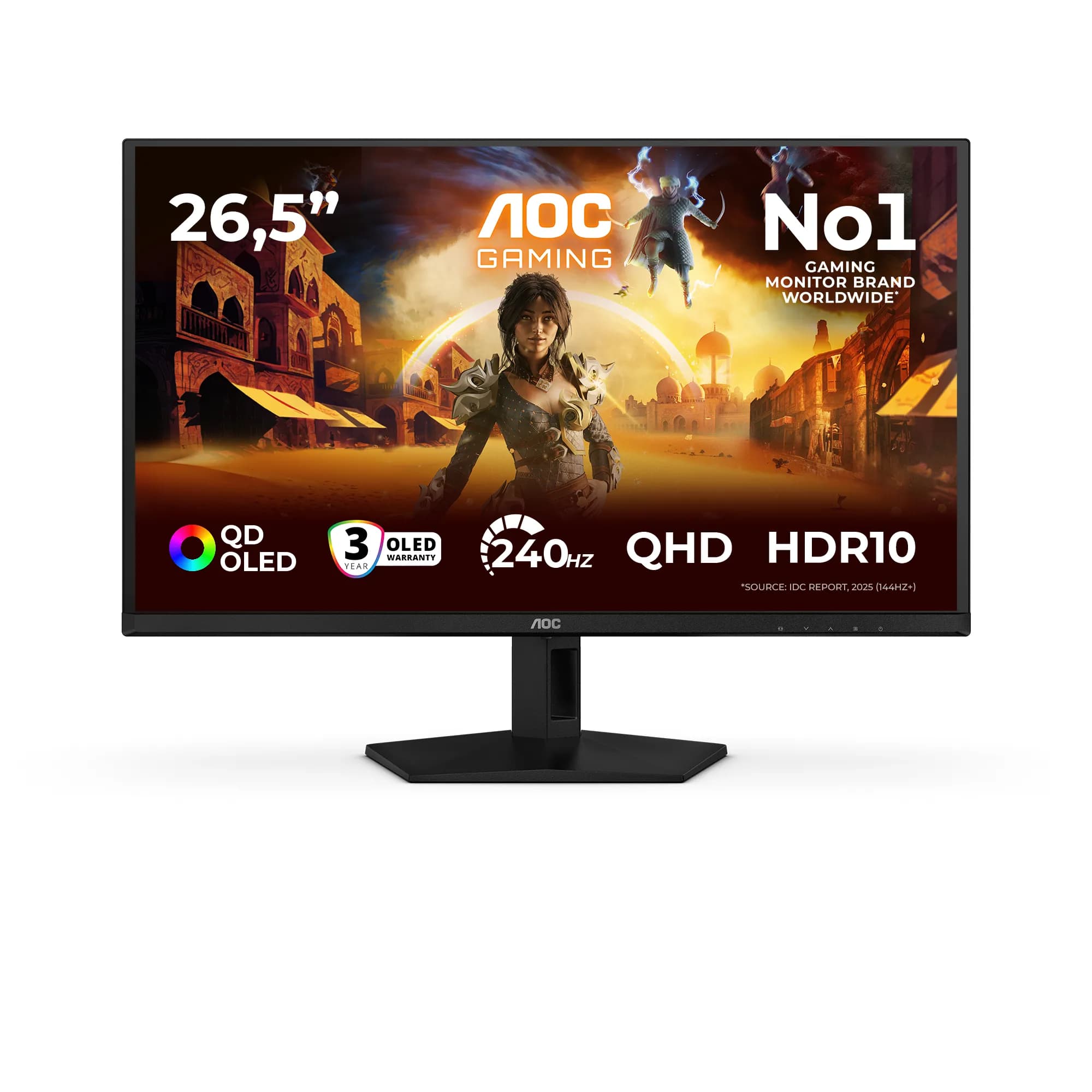 AOC Q27G41ZDF 26.5" QHD, QD-OLED, 240Hz, HDR10 -pelinäyttö