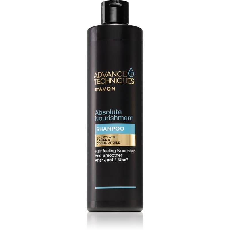 Avon Advance Techniques Absolute Nourishment ravitseva Marokon arganöljyä sisältävä shampoo kaikille hiustyypeille 400 ml
