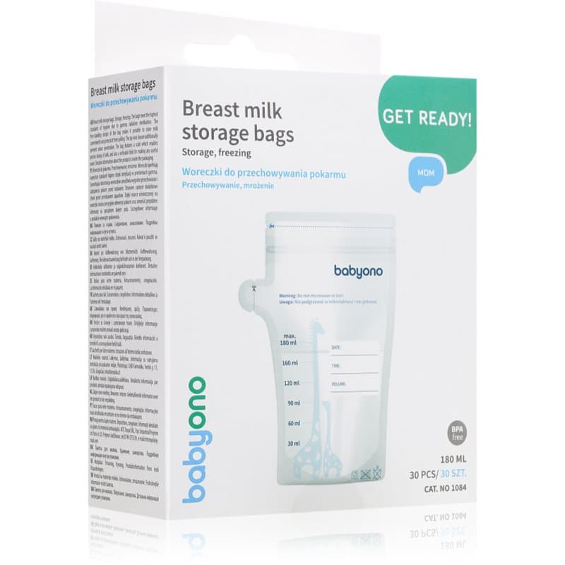 BabyOno Breast Milk Bag pussi rintamaidon säilytykseen 180 ml 30 kpl