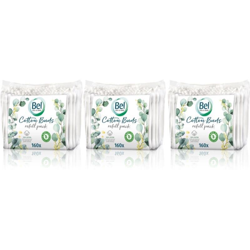 Bel Face & Body Cotton Buds vanupuikot edullinen pakkaus 3x160 kpl