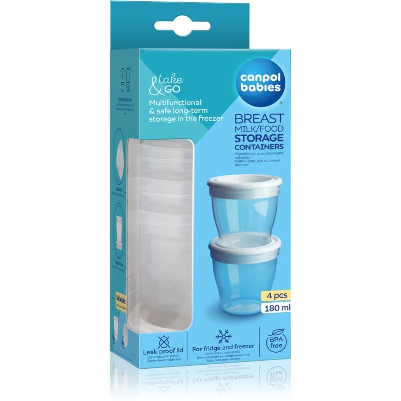 Canpol babies Storage Containers ruoansäilytysrasiat mukana kansi 4x180 ml