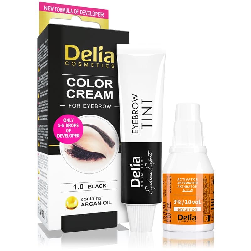 Delia Cosmetics Argan Oil kulmaväri sävy 1.0 Black 15 ml