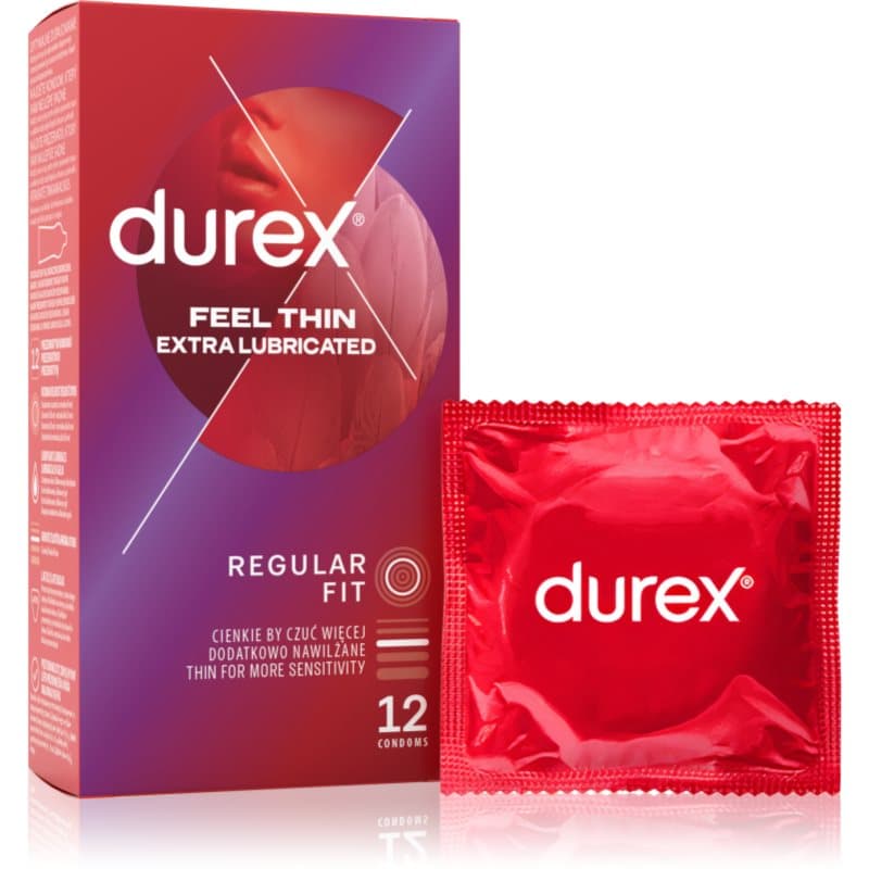 Durex Feel Thin Extra Lubricated kondomit 12 kpl