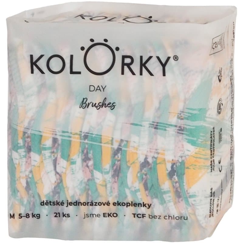 Kolorky Day Brushes ympäristöystävälliset kertakäyttövaipat koko M 5-8 Kg 21 kpl