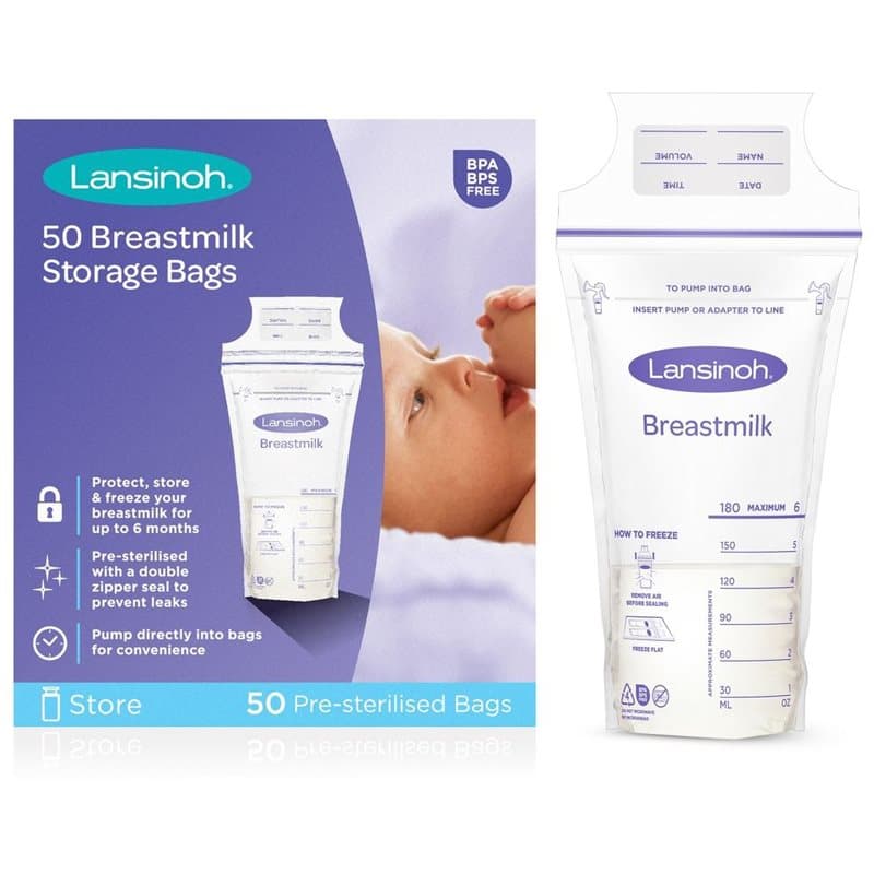 Lansinoh Breastfeeding Breastmilk Storage Bags pussi rintamaidon säilytykseen 50 kpl