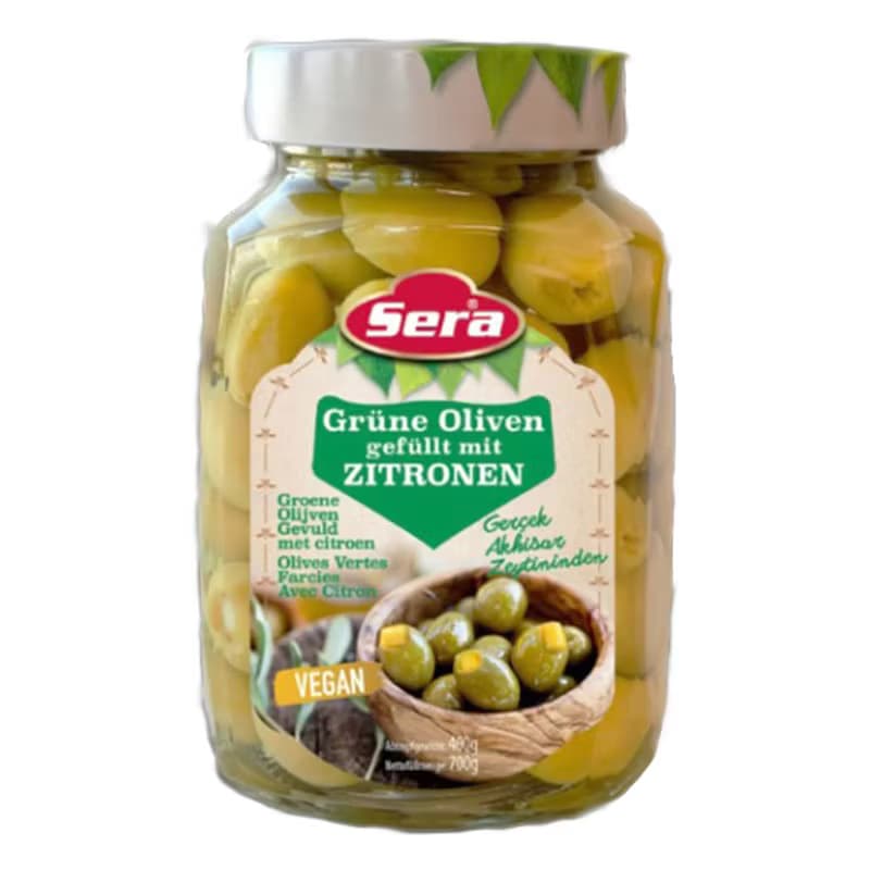 Gröna oliver med citron 720ml